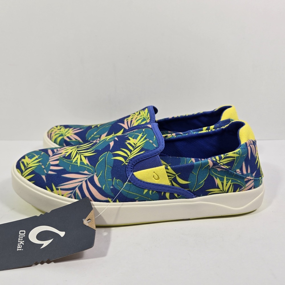 OLUKAI Lae' Ahi Pa'i Slip On Shoes Sunset Blue Aloha Men Size 10 New